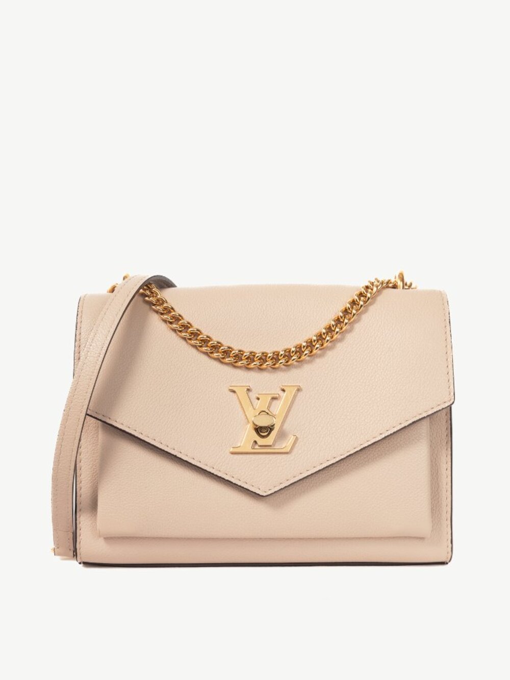 Louis Vuitton Mylockme Greige Leather Chain Bag